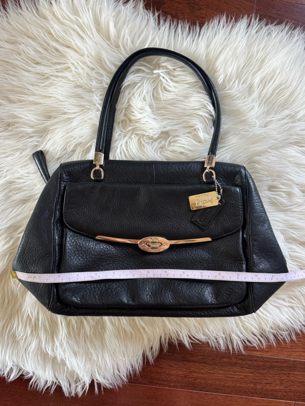 COACH East West Madison Madeline black leather satchel purse style no. 25166 - Picture 10 of 15